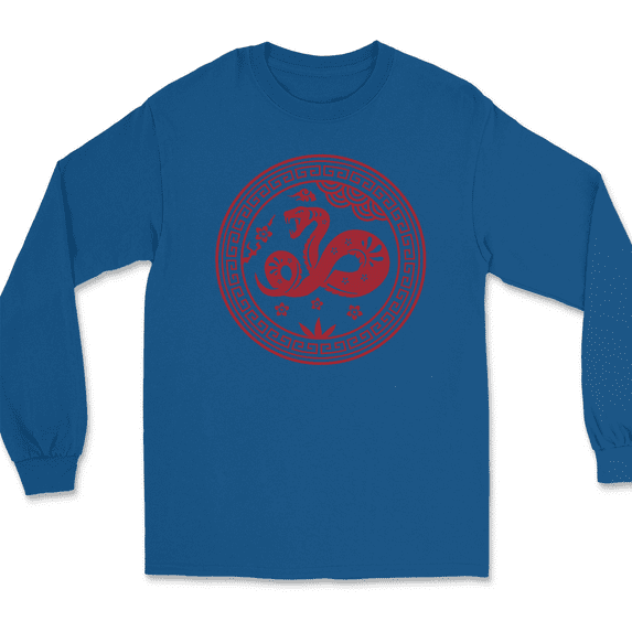 Year of the Snake Long Sleeve T-Shirt Chinese New Year China Gift - Royal Blue, L