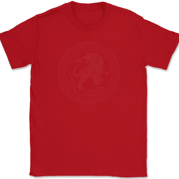 Year of the Tiger T-Shirt Chinese New Year China Graphic Cat Funny Tee - Red, 2XL