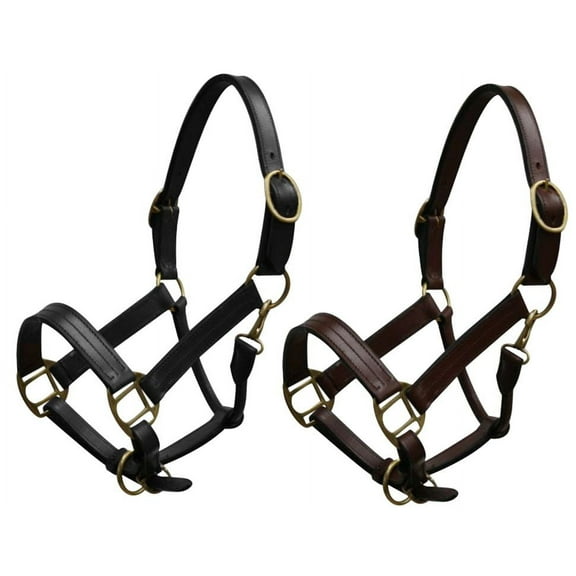 Yearling Leather Halter w/ Brass Hardware (Brown)