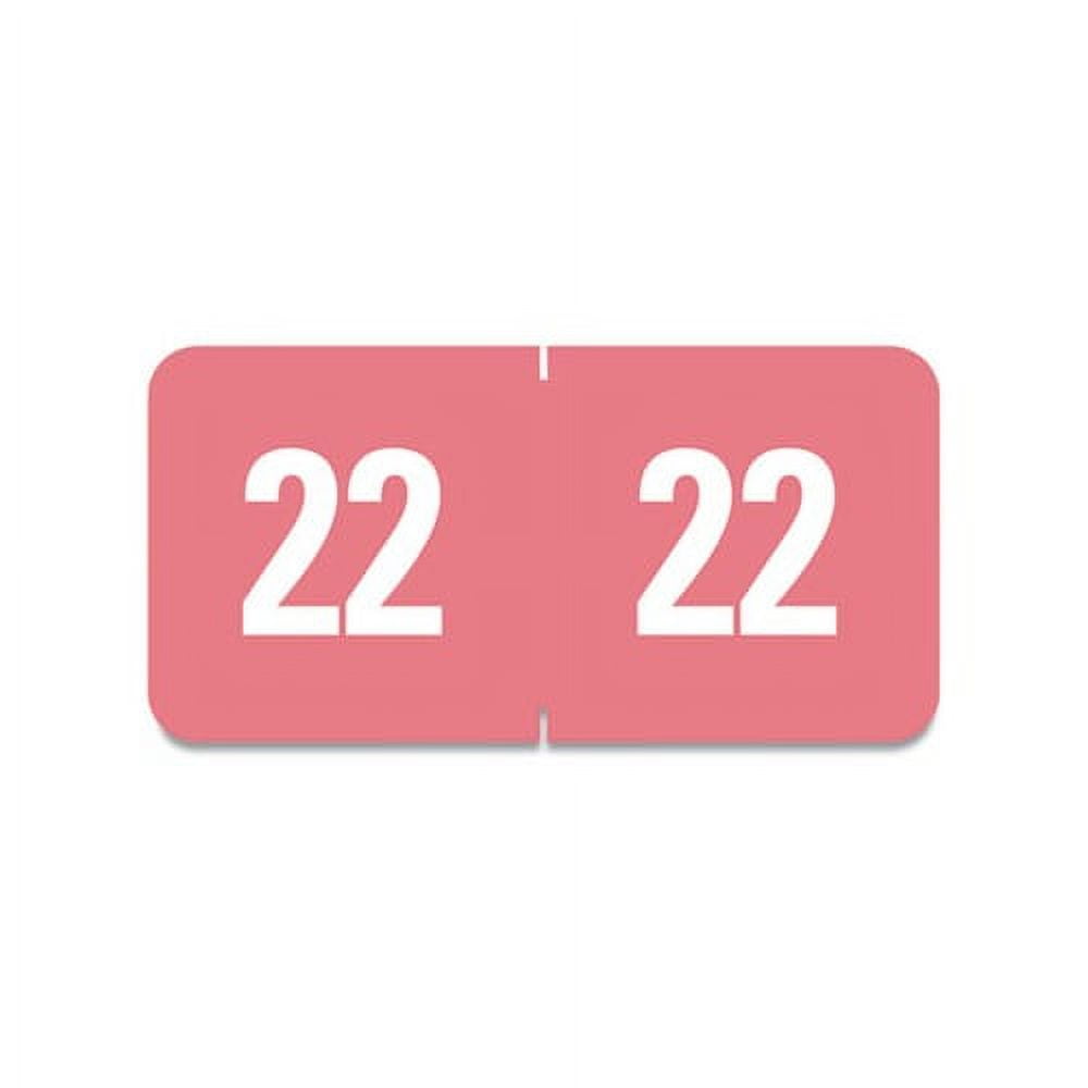 Yearly End Tab File Folder Labels 22, 0.5 x 1, Pink, 25/Sheet, 10
