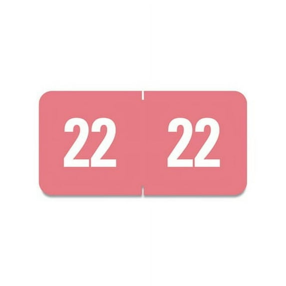 Yearly End Tab File Folder Labels 22, 0.5 x 1, Pink, 25/Sheet, 10/Sheets per Resealable Pegboard Display Pack, 250/Pack