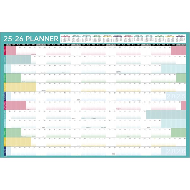Yearly Wall Calendar 2025-2026 - Wall Calendar 2025-2026, Jul. 2025 ...