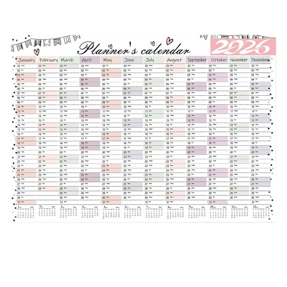 Yearly Wall Calendar 2026 , Yearly Planner 2026, Full Year Wall Calendar 2026, Large Calendar for Wall, 20.67" x 29.21", Full Academic Year Calendar 12 Months, with Moon Phase, Notes