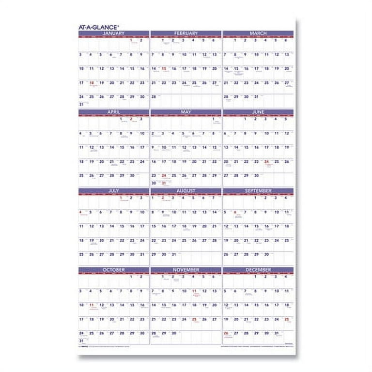 Yearly Wall Calendar, 24 x 36, White Sheets, 12-Month (Jan to Dec): 2024 Yearly Wall Calendar, 24 x 36, White Sheets, 12-Month (Jan to Dec): 2024