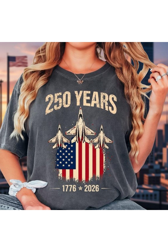 Years Shirt 1776 2026 Patriotic Tee USA Flag Jet Shirt America Freedom Shirt 4th of July G