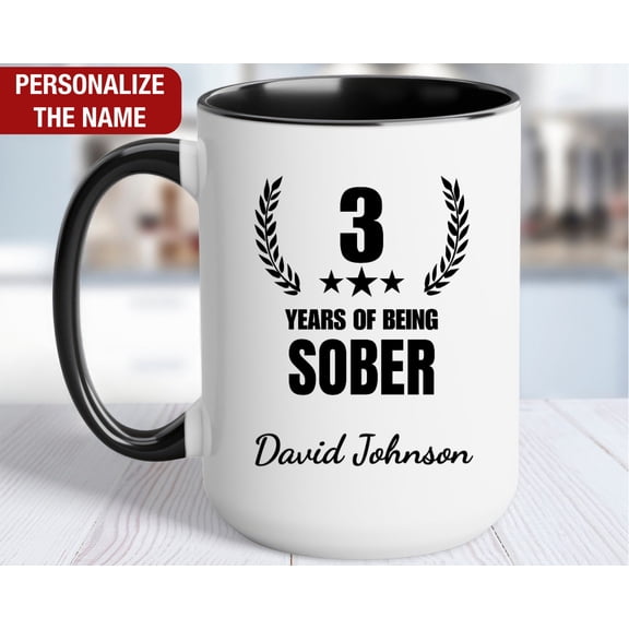 Years Sober Personalized Gift Years Sobriety Anniversary Gift Years Clean amp Sober Sobrie
