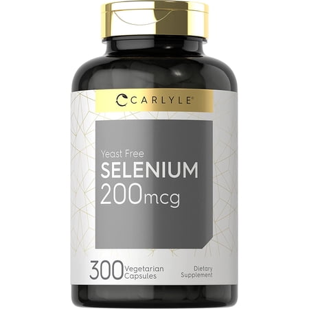 Yeast Free Selenium | 200mcg | 300 Capsules | Vegetarian Formula | by Carlyle