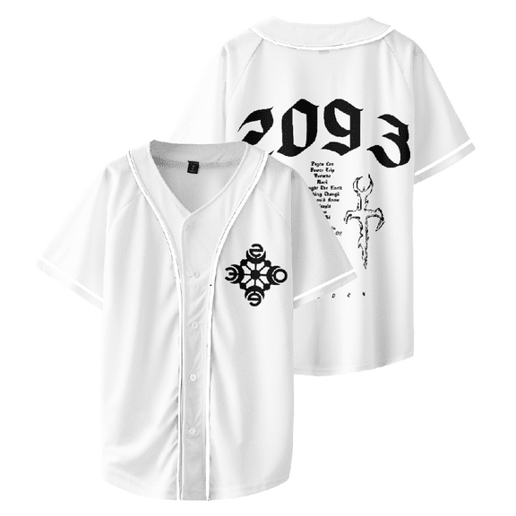 Yeat 2093 Album Baseball Jersey V-neck White Tee Shirt Streetwear
