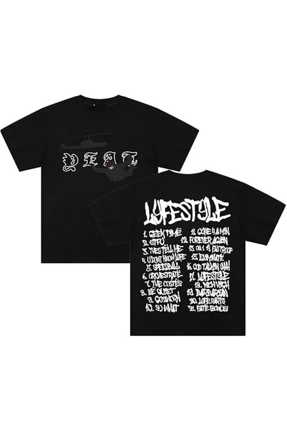 Yeat Lyfestyle Merch T-shirt New Print Short Sleeves Men And Women Retro Hip-hop Wear