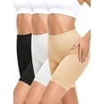 thumbnail image 1 of Yeblues 3 Pack Slip Shorts for Women High Waisted Under Dress, Comfortable Smooth Yoga Shorts,Workout Biker Shorts (Black+Nude+White, 3XL), 1 of 6