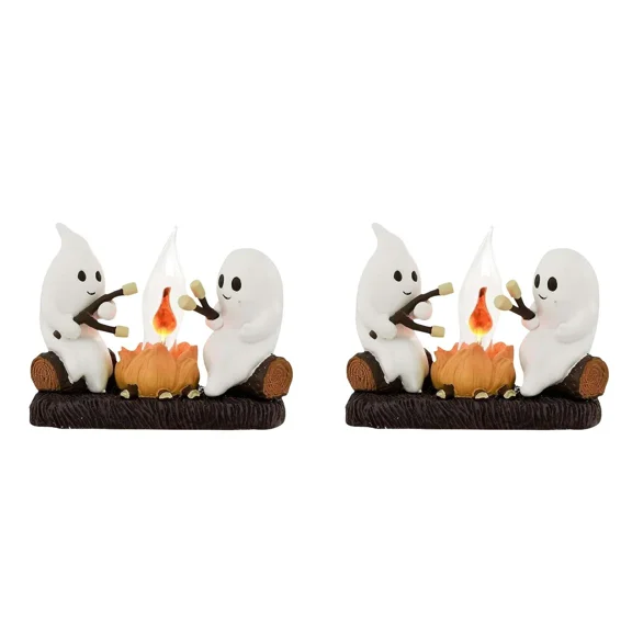 Yeblues Ghost Campfire Flickering LED Night Lights, 2-Pack