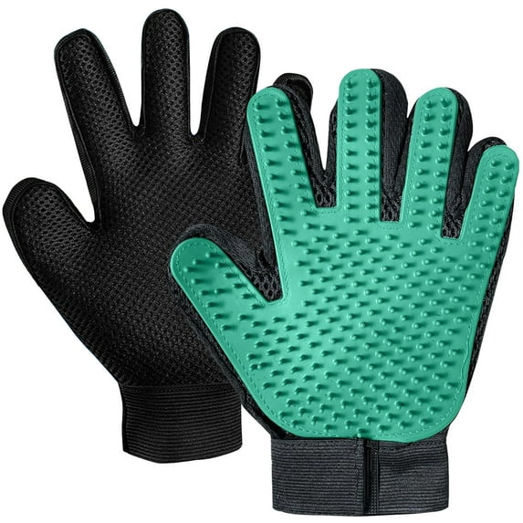 Yeblues Upgrade Pet Grooming Gloves, Grooming Gloves for Dogs, Dog Washing Gloves with High-Density Teeth, Cats, Rabbits & Horses with Hair, Efficient Pets Hair Remover Mittens 1 Pair (Green)