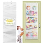 Yecaye Stuffed Animal Storage, 4-Tier Door Hanging Organizer White