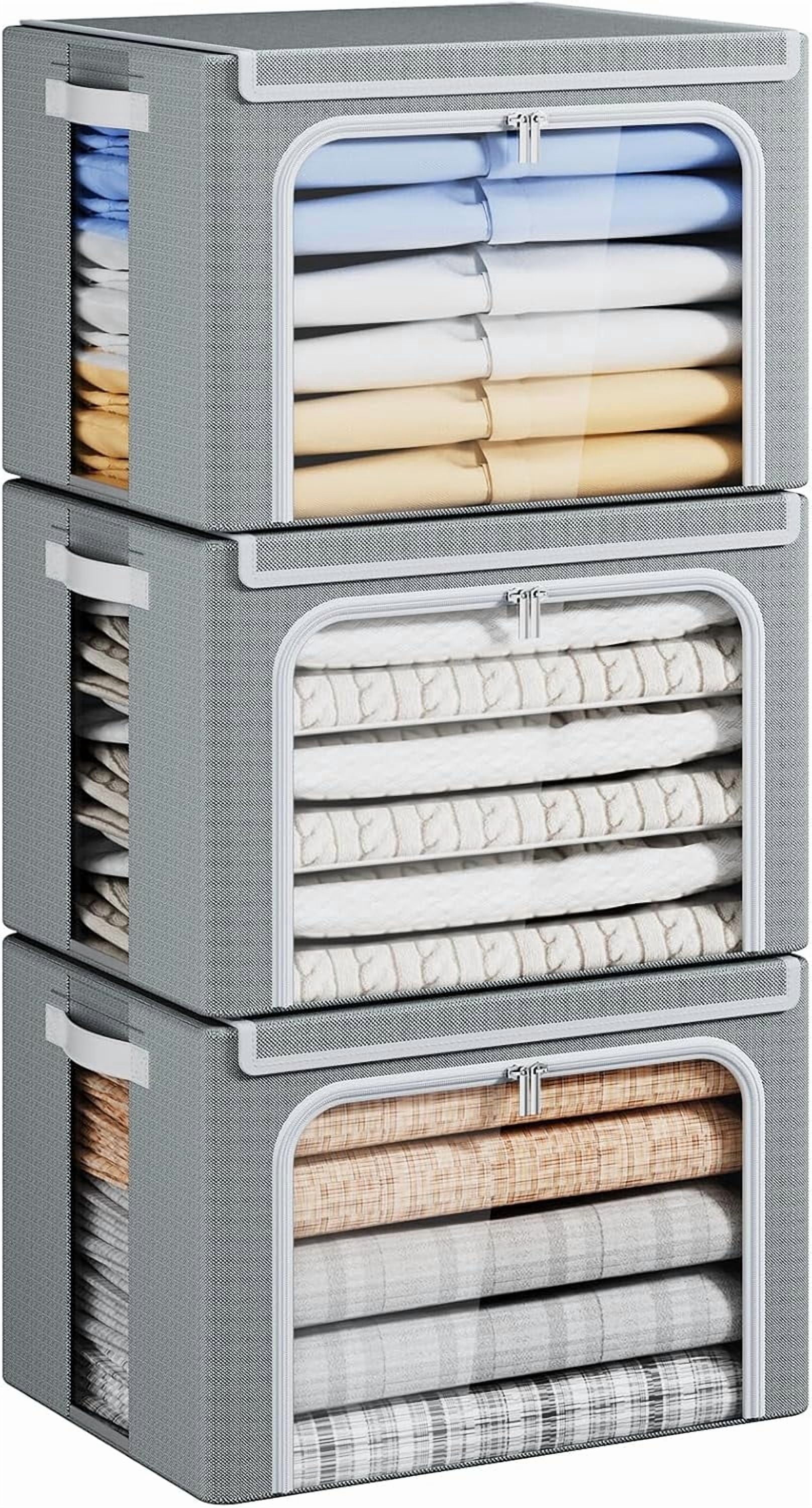 Metal Kitchen Stackable Storage Bins Yecaye, Clothes Storage Bin, 40L, Stackable with Lids - Walmart.com