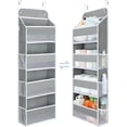 thumbnail image 1 of LazySpin Over the Door Organizer, 1 Pack 4-Tier Hanging Storage Shelves Organizers, Gray, 1 of 9