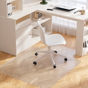 Delamu Rolling Office Chair Mat for Hardwood Floor 48"x36" Anti-Slip Floor Protector for Computer Gaming Rolling Chair, Clear
