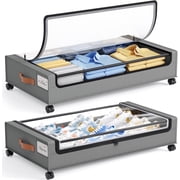 LazySpin Under Bed Storage Container Bins with Wheels, 2 Pack