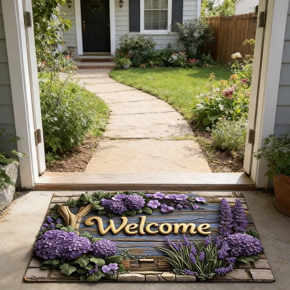 Yeciiwht 4th of July Doormat Patriotic Welcome Door Mat with Retros Flag & Slide-Resistant Rubber Backing, Vintage Indoor Outdoor Floor Mats for Home