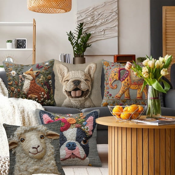 Yeciiwht Animal Series Decorative Pillow Covers 18x18 Inches, Three Dimensional Visual Effect Pillow Case Bohemian Style Throw Pillow Covers Sofa Pillowcase for Living Room, Bedroom