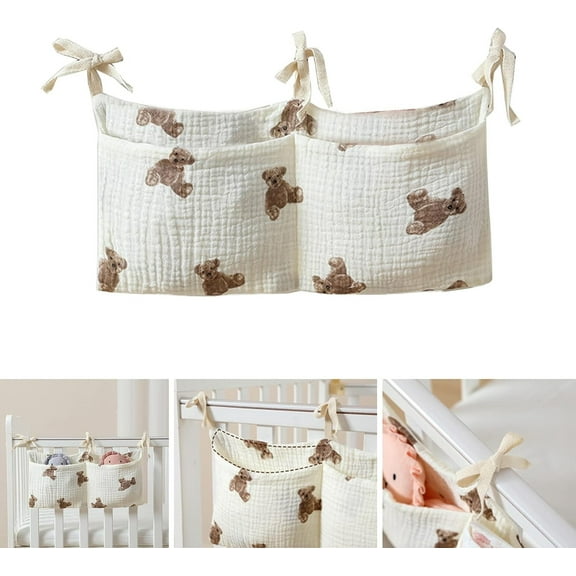Yeciiwht Bedside Caddy Baby Crib Storage Bag Hanging Bag Storage Bedside Storage Bags