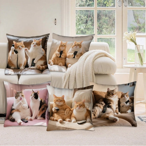 Yeciiwht Cute Animals Print Pillow Covers 18x18 Inches Decorative Throw Pillow Covers, Bedroom Living Room Sofa Cushion Covers Soft Cozy Pillow Case for Home Decoration