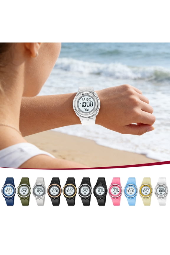 Digital Waterproof Watch – Simple Electronic Wristwatch with Luminous Display and Soft Silicone Strap for Daily Wear