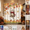 thumbnail image 1 of Yeciiwht Fall Thanksgiving Shower Curtain 47x71 in, Cat Pumpkin Maple Leaf Print Waterproof Bathroom Decor with 12 Hooks for Home Holiday Decor S, 1 of 6