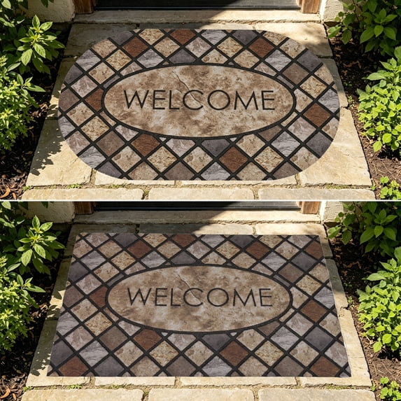 Yeciiwht Front Door Mat, Heavy Duty Durable Welcome Mat, Stain Resistant Super Absorbent Floor Mat for Entryway, Outside, Patio
