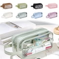 thumbnail image 1 of Yeciiwht Large Capacity Transparent Pencil Case – Durable Rectangular Storage Pouch with Zipper Closure, Portable Stationery Organizer for Students & Office, 1 of 7