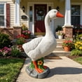 thumbnail image 1 of Yeciiwht Large Porch Goose Statue – Resin Hollow Garden Decoration with Stone Base, Sand-Fillable Design for Yard, Patio & Home Display 12.6 inch, 1 of 9