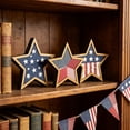 thumbnail image 1 of Yeciiwht Layered Patriotic Wooden Star Decor Set of 3 – Red White Blue Tabletop Ornaments for 4th of July Independence Day Farmhouse Mantel Decor, 1 of 6