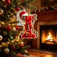 thumbnail image 1 of Yeciiwht Letters Christmas Tree Ornaments – Santa Hat Alphabet Xmas Tree Hanging Decorations, Holiday Party & Home Gift - Letter I, 1 of 7