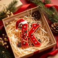 thumbnail image 1 of Yeciiwht Letters Christmas Tree Ornaments – Santa Hat Alphabet Xmas Tree Hanging Decorations, Holiday Party & Home Gift - Letter K, 1 of 7