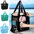 thumbnail image 1 of Yeciiwht Mesh Beach Bag with Handles - Large Capacity Toy Storage Tote, Swimming Pool Travel Organizer for Toiletries, 1 of 7