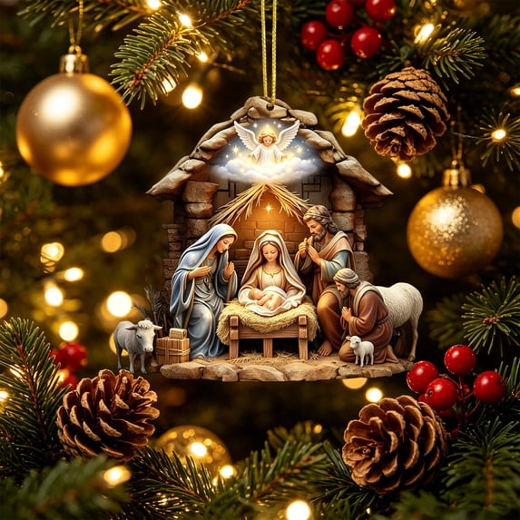 Yeciiwht Nativity Scene Christmas Ornament – Acrylic Hanging Decoration for Tree, Home & Holiday Gift