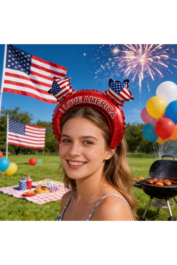 Patriotic Balloons Set for 4th of July – 2 Pcs American Flag Design Latex Balloons, Independence Day Party Supplies for Picnic Celebration
