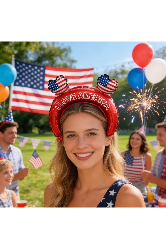 Patriotic Balloons Set for 4th of July – 2 Pcs American Flag Design Latex Balloons, Independence Day Party Supplies for Picnic Celebration