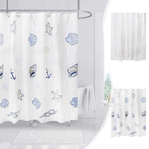 Yeciiwht Plastic Shower Curtain Waterproof Mildew Proof, 70x79 Inch Bathroom Bathtub Partition with Hooks