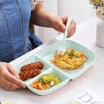 thumbnail image 1 of Yeciiwht Reusable Bento Lunch Box with 3 Compartments Meal Preparation Containers, Lunch Boxes Plastic Plates Divided Plates for Adults, 1 of 7
