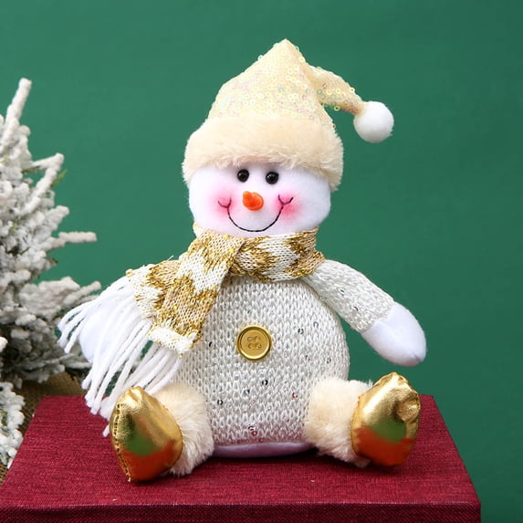 Yeciiwht Snowman Plush Ornament – 7.9in Stuffed Christmas Doll Decor with Hat, Soft Plushies Holiday Hanging Decoration for Tree, Mantel & Stocking Stuffers