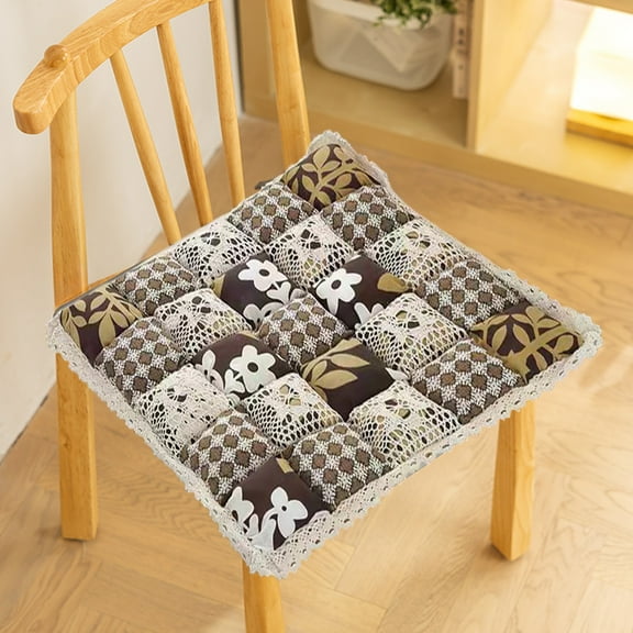 Yeciiwht Soft Cozy Square Seat Cushion 16 Inches Lazy Back Cushions, Checkered Lace Outdoor Chair Cushions Office Chair Cushion Butt Cushion for Living Room, Dinner Chair, Yard, Patio