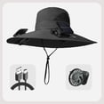 thumbnail image 1 of Yeciiwht Solar Powered Fan Hat Solar USB Charging Fan Hat with Cooling Arm Sleeves - Dual-Power Outdoor Cap for Hiking Fishing Sun Protection, 1 of 6
