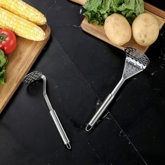 Yeciiwht Stainless Steel Potato Masher Manual Mashing Tools Potato Ricer, Garlic Press Potato Press Mashed Potato Masher Kitchen Helper Gadget for Cooking BBQ
