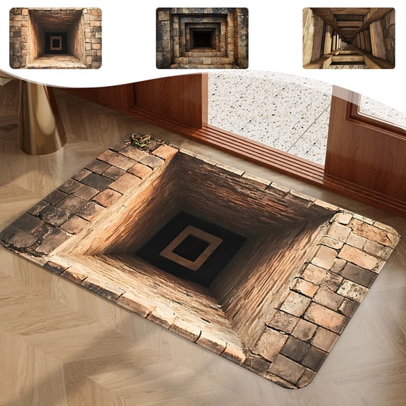 Yeciiwht Stereoscopic Visual Effect Door Mat 24x16 Inches, Household Absorbent Nonslip Foot Mat Rug Nonslip Bath Rugs Dirt Proof Doormat for Entrance, Living Room, Bathroom