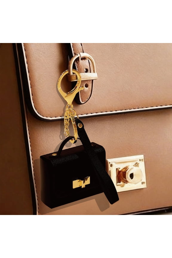 Stylish Leather Key Chain Mini Bag Keychain, Fashion Keychains Purse Bag Charms Pendant Decorative Purse Bag Earphone Case Red Envelope