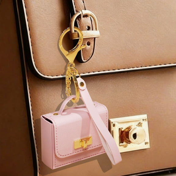 Yeciiwht Stylish Leather Key Chain Mini Bag Keychain, Fashion Keychains Purse Bag Charms Pendant Decorative Purse Bag Earphone Case Red Envelope