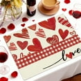 thumbnail image 1 of Yeciiwht Valentines Day Placemats Linen Solid Color Letter Print Place Mats 18x12 Inches, Holiday Party Insulated Placemats Heart Print Table Mats for Valentines's Day Decorations, 1 of 6