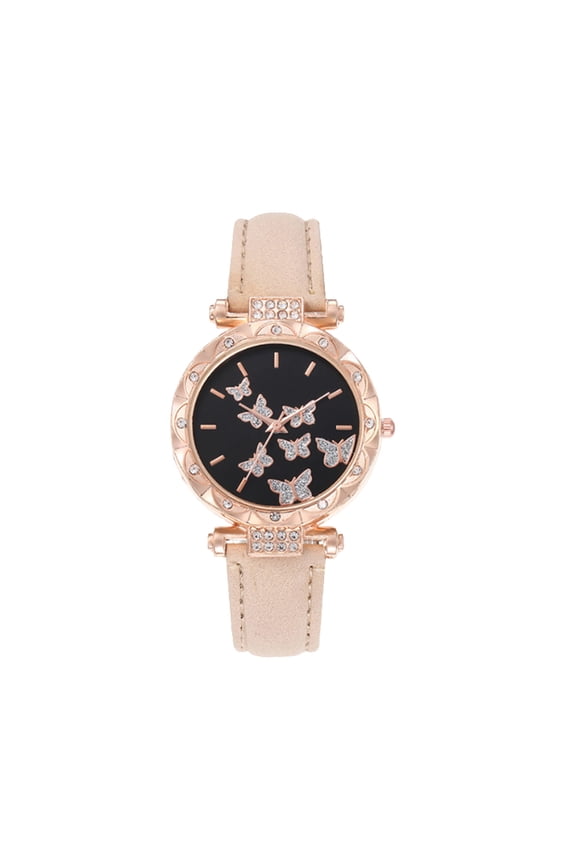 Women's Fashion Analog Watch – Simple Minimalist Genuine Leather Strap Quartz Wristwatch with Date Display for Ladies