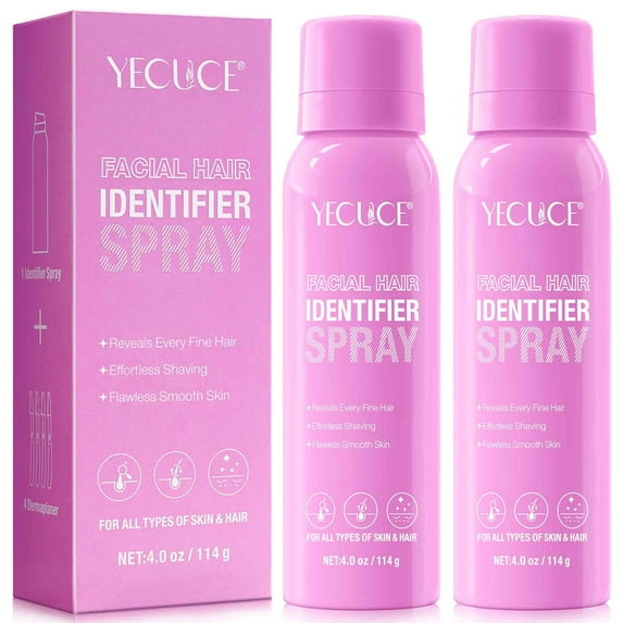 Yecuce 2-Pack Hair Identifier Spray for Face Shaving, for All Types of Skin & Hair,Easy to Use