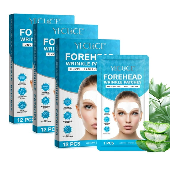 Yecuce 3-Pack Forehead Wrinkle Patches with Aloe, Collagen, Vitamin E, Anti Wrinkle ,Nourishes for Radiant Skin